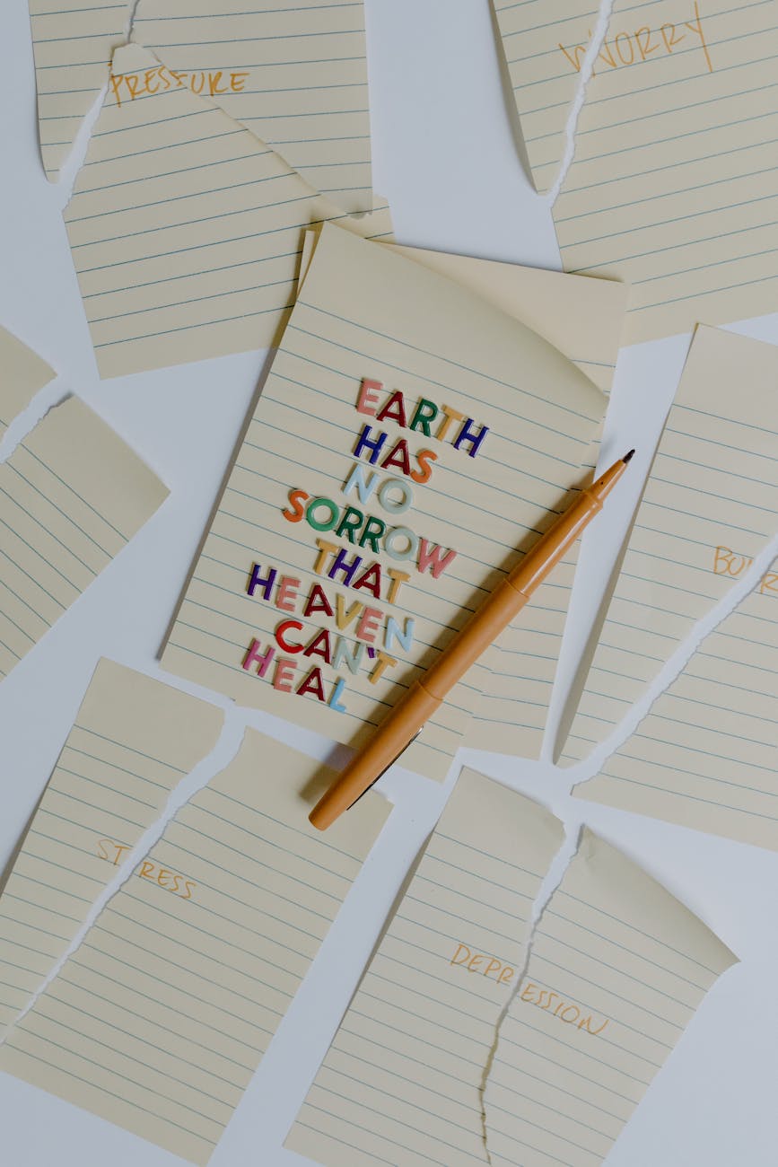 Torn lined paper with the word depression split apart, illustrating the Luke 8:50 meaning